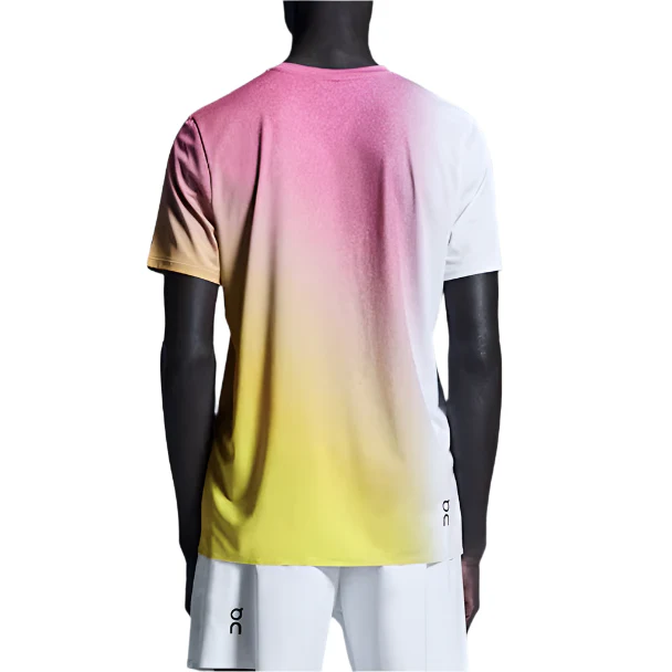 On Court Men Tennis T-Shirt White/Lime