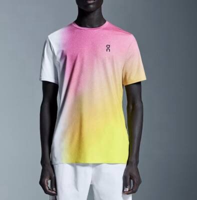 On Court Men Tennis T-Shirt White/Lime